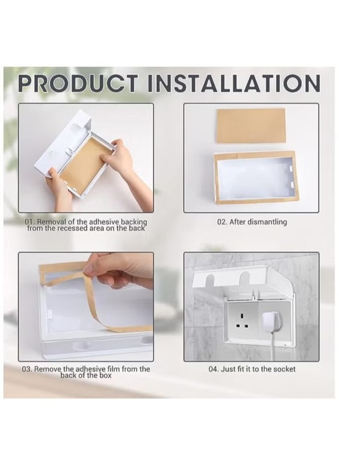 Gonice Socket Cover Box, Childproof Electrical Outlet Protector, Waterproof Plug & Light Switch Guard, Baby Proofing Safety for Home Security, 86-Type Double-Position Socket Cover (White)  - Image 5