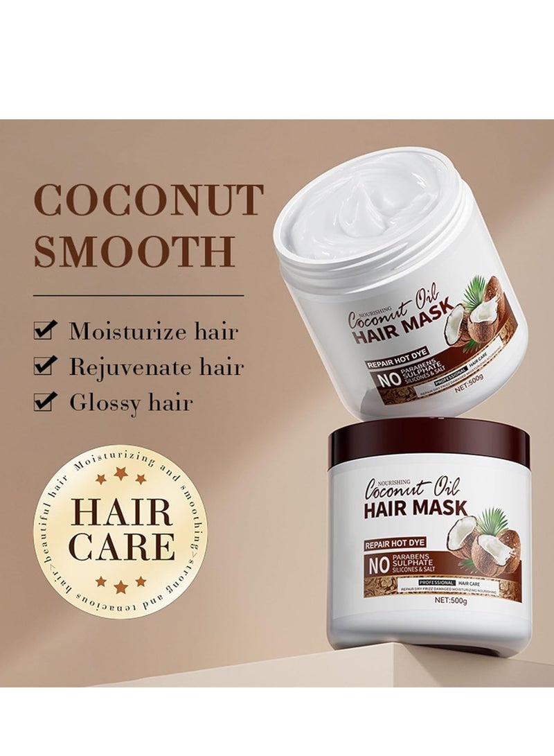 Excefore Coconut Oil Hair Mask, Coconut Oil Shampoo & Hair Mask, Moisturizing and Nourishing Hair, Deep Repair Conditioning Coconut Oil Conditioner, for Dry Damaged Hair All Hair Types - Image 5