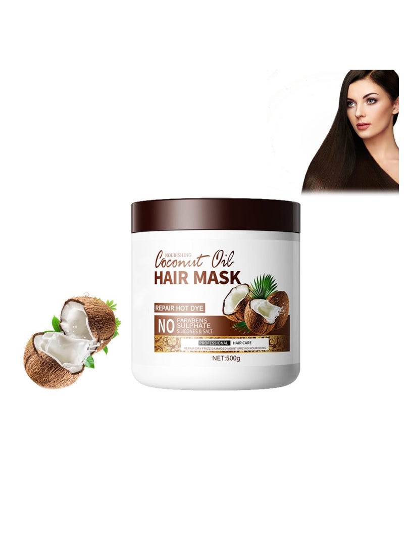 Excefore Coconut Oil Hair Mask, Coconut Oil Shampoo & Hair Mask, Moisturizing and Nourishing Hair, Deep Repair Conditioning Coconut Oil Conditioner, for Dry Damaged Hair All Hair Types - Image 1