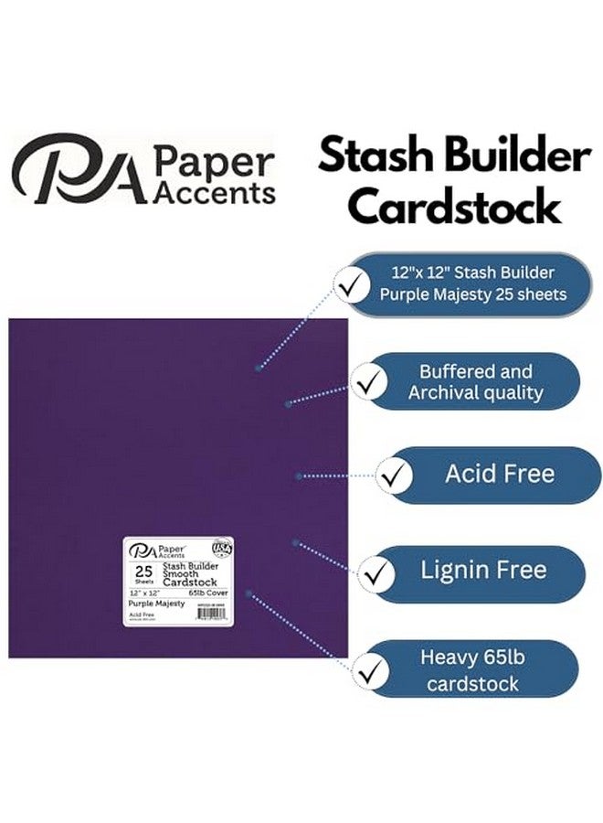 آكسنت ديزاين بيبار آكسينتس Pa Paper Accents Stash Builder Cardstock 12 بوصة × 12 بوصة أرجواني ماجيستي 65 رطل ورق بطاقات ملون لصنع البطاقات وطباعة القصاصات واللف والحرف اليدوية 25 صندوق - Image 2