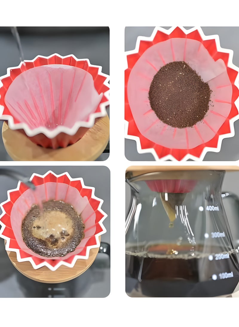 منقط قهوة سيراميك ، قهوة مقطرة ، أدوات قمع V60 ، كوب فلتر قهوة مخروطي على طراز الأوريغامي (1 إلى 2 كوب) - Image 2