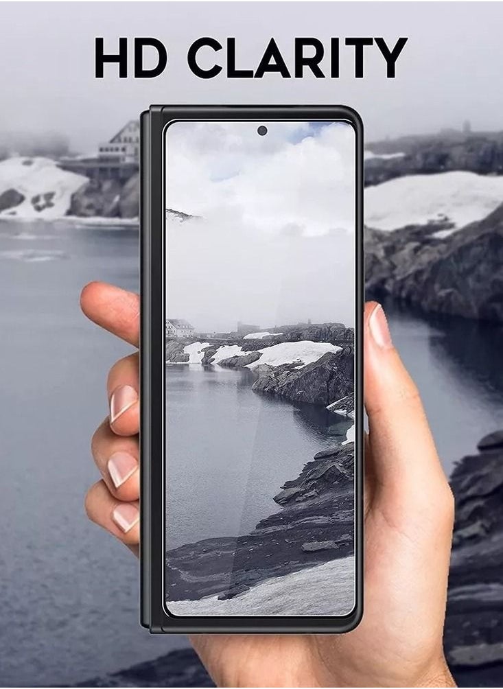 Tempered Glass Screen Protector for Samsung Galaxy Z Fold 4 Front Glass Full Coverage Screen Guard 9H Hardness Anti Fingerprint Scratch Resistance for Samsung Galaxy Z Fold 4