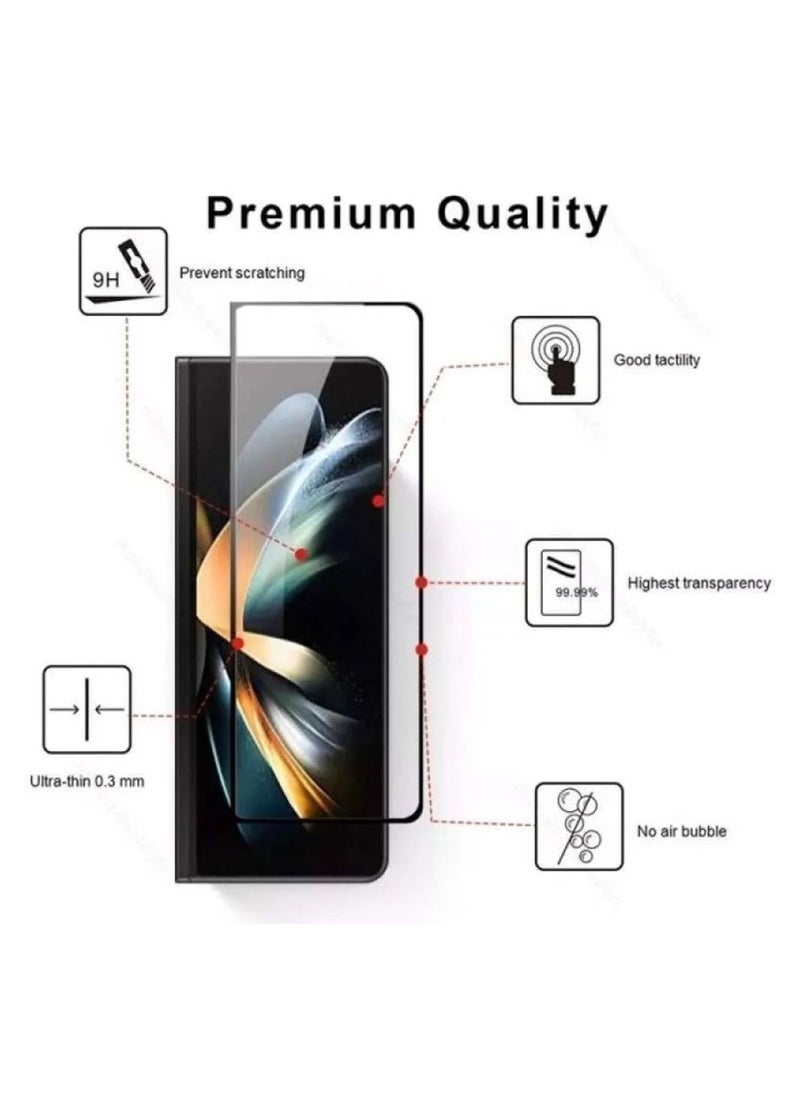 Tempered Glass Screen Protector for Samsung Galaxy Z Fold 4 Front Glass Full Coverage Screen Guard 9H Hardness Anti Fingerprint Scratch Resistance for Samsung Galaxy Z Fold 4