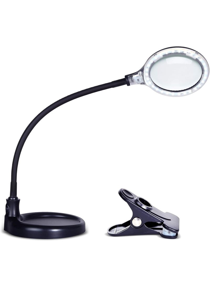 Brightech LightView Pro Flex 2 in 1 Magnifying Desk Lamp, 2.25x Light Magnifier, Adjustable Gooseneck Magnifying Glass with Light for Crafts, Reading, Close Work - Image 1