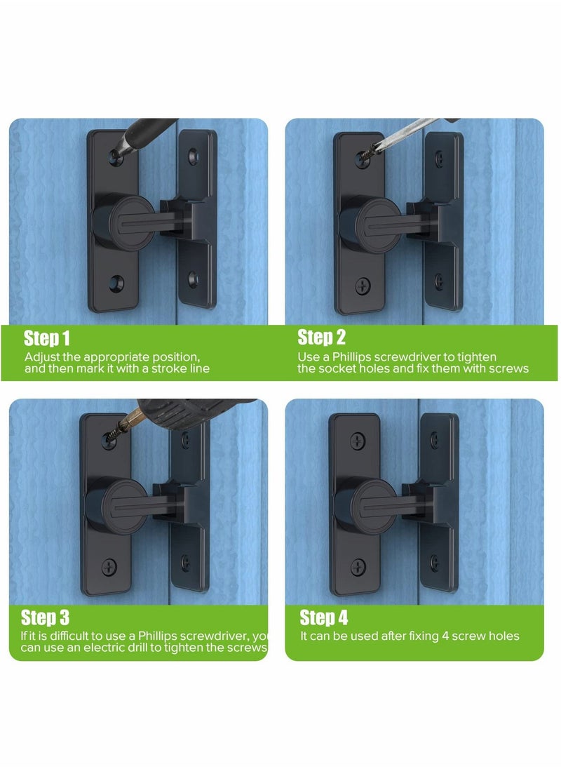 Excefore - 90 Degree Right Angle Door Lock, Heavy Duty Flip Door Latch Bolt Lock cam Lock Door and Window Push-Pull Lock Rod Bolt barn Push-Pull Door Lock - Image 1