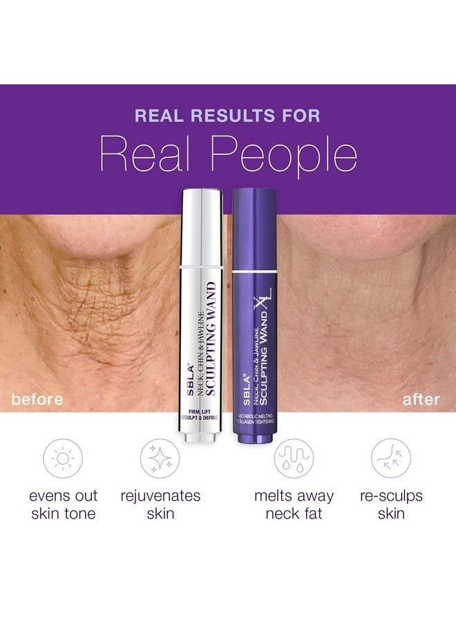 SBLA - Beauty Neck, Chin & Jawline Sculpting Wand + Neck, Chin & Jawline Sculpting Wand XL Combo, Advanced Anti-Aging Serum For Smoothing, Tightening, Firming & Lifting Neck Skin, 2 pack, 0.7 Fl Oz / 20 - Image 1