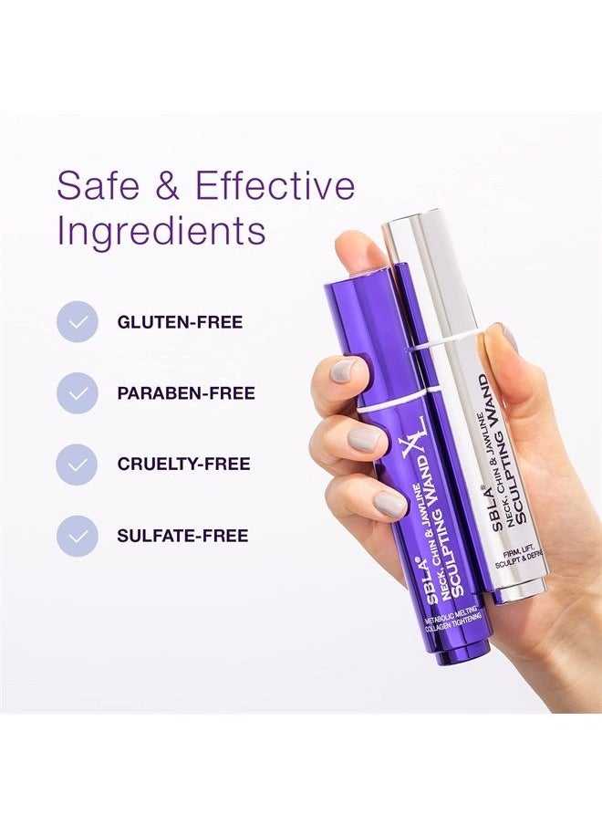 SBLA - Beauty Neck, Chin & Jawline Sculpting Wand + Neck, Chin & Jawline Sculpting Wand XL Combo, Advanced Anti-Aging Serum For Smoothing, Tightening, Firming & Lifting Neck Skin, 2 pack, 0.7 Fl Oz / 20 - Image 1