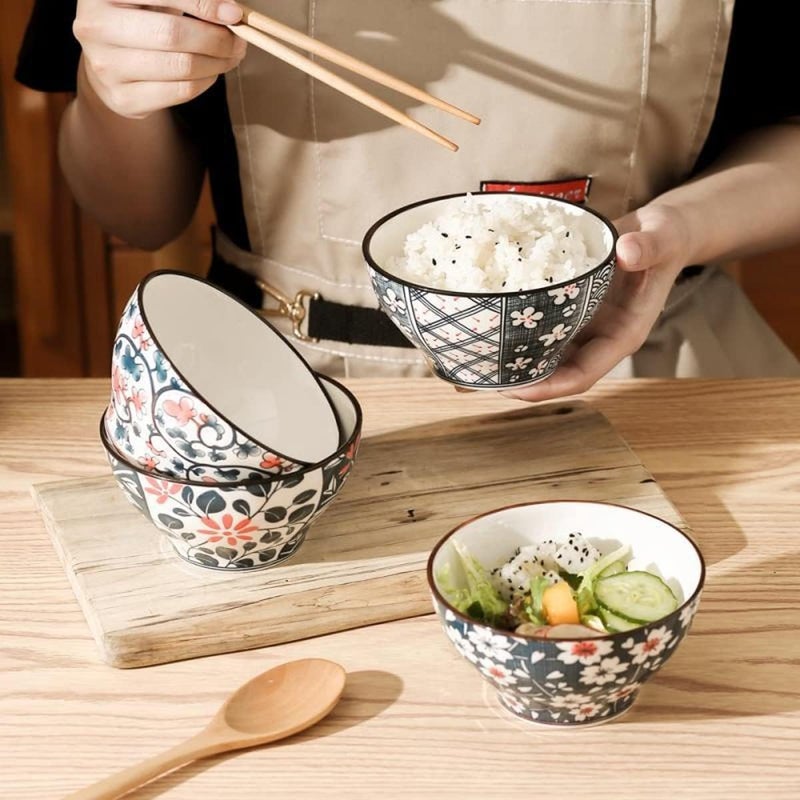 KAMROLLA Modern Ceramic Bowl Durable ScratchResistant StainFree Porcelain Bowl for Everyday Use Perfect for Soup Noodles Cereal More Microwave Dishwasher Safe Set of 4 - Image 3