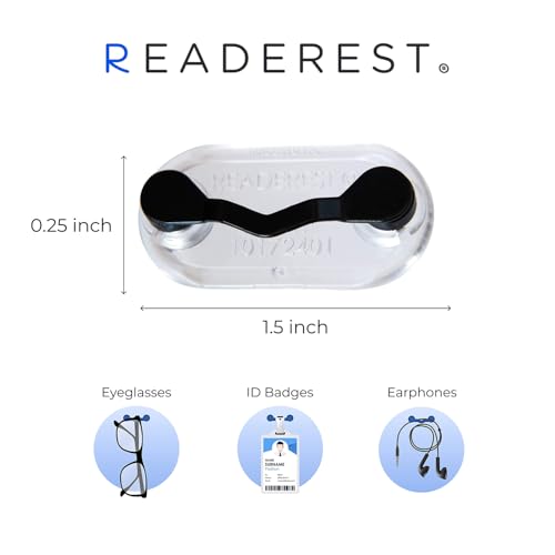 Readerest Magnetic Glasses Holder Clip, Eyewear Accessory for Readers, Sunglasses, Glasses Holders for Men, ID Badge Clip, USA Made (Black) - Image 3