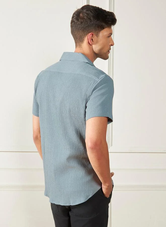 Dennis Lingo Regular Fit Textured Casual Shirt by Styli