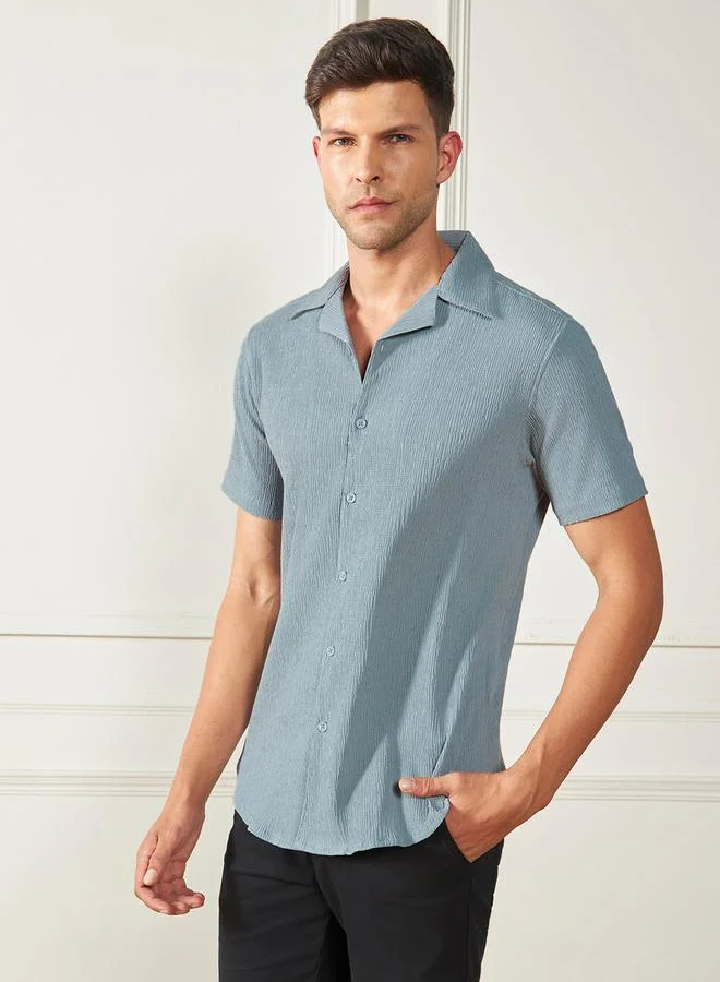 Dennis Lingo Regular Fit Textured Casual Shirt by Styli