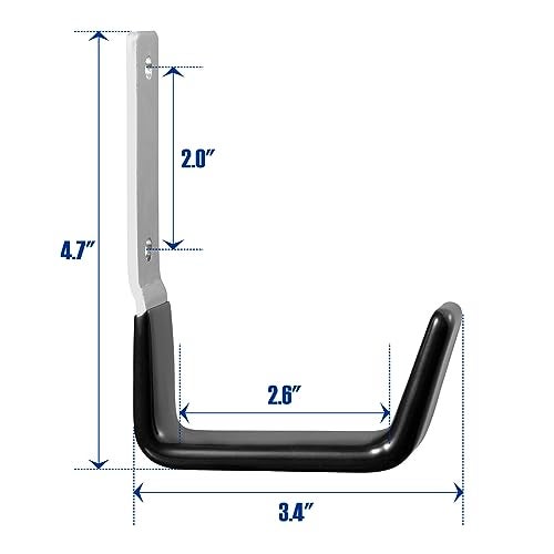 GeeWatom Heavy Duty Steel Garage Hooks,Garage Storage Utility Hooks,Anti-Slip Hanger, Tool Organizer,Steel Wall Mount Organizer, Garden Hose Hanger (Small-2PC) - Image 2