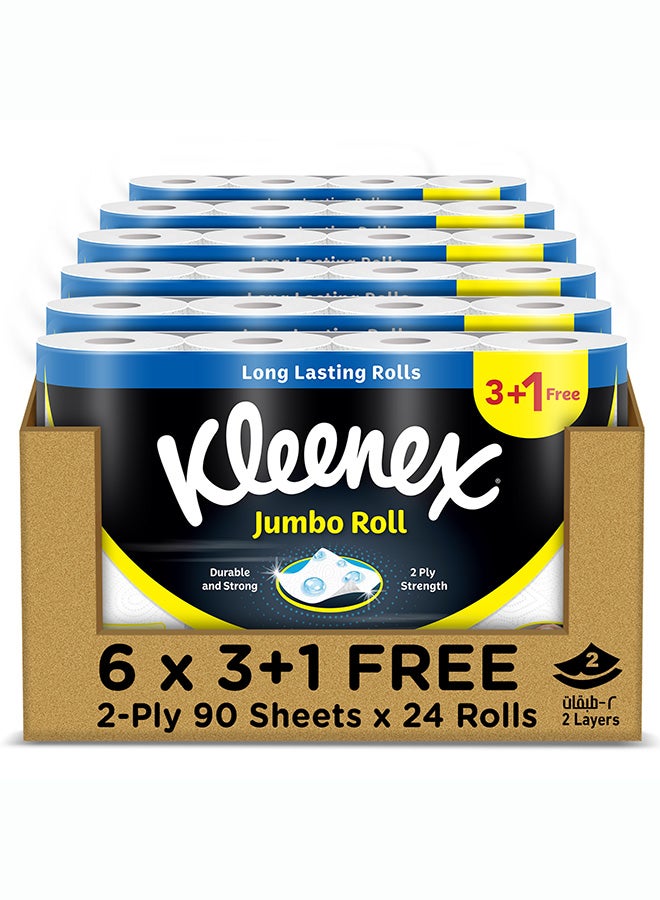Kleenex مناديل مطبخ متعددة الاستخدامات، 2 طبقة × 90 ورقة، مناديل ماصة لجميع الأسطح - Image 1