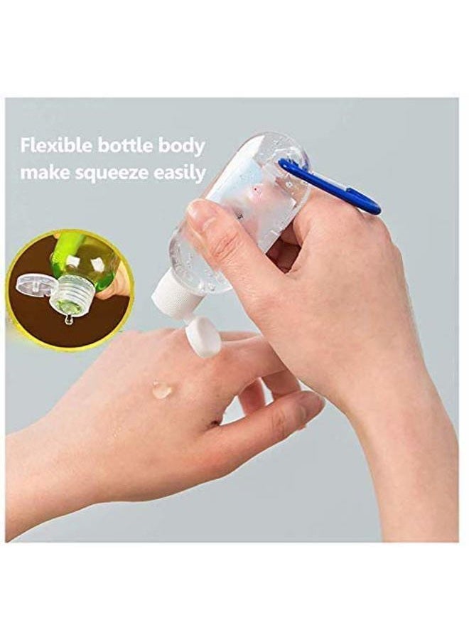 Besitek 50 PCS Travel Plastic Clear Keychain Bottles, Hand sanitizer Bottle containers, Leakproof Refillable Empty Bottles Portable Squeeze Containers with Flip Cap(50ml/1.7oz) - Image 2