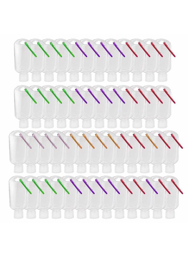 Besitek 50 PCS Travel Plastic Clear Keychain Bottles, Hand sanitizer Bottle containers, Leakproof Refillable Empty Bottles Portable Squeeze Containers with Flip Cap(50ml/1.7oz) - Image 1