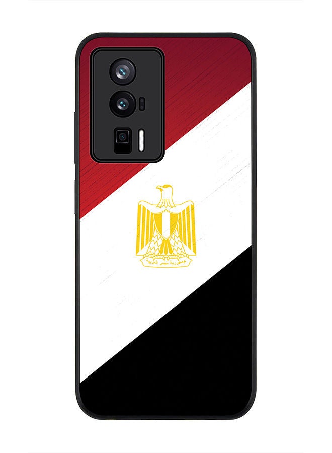 Stylizedd Rugged Black edge case for Xiaomi Poco F5 Pro 5G / Xiaomi Redmi K60 / Xiaomi Redmi K60 Pro Slim fit Soft Case Flexible Rubber Edges Anti Drop TPU Gel Thin Cover - Flag Of Egypt - Image 1
