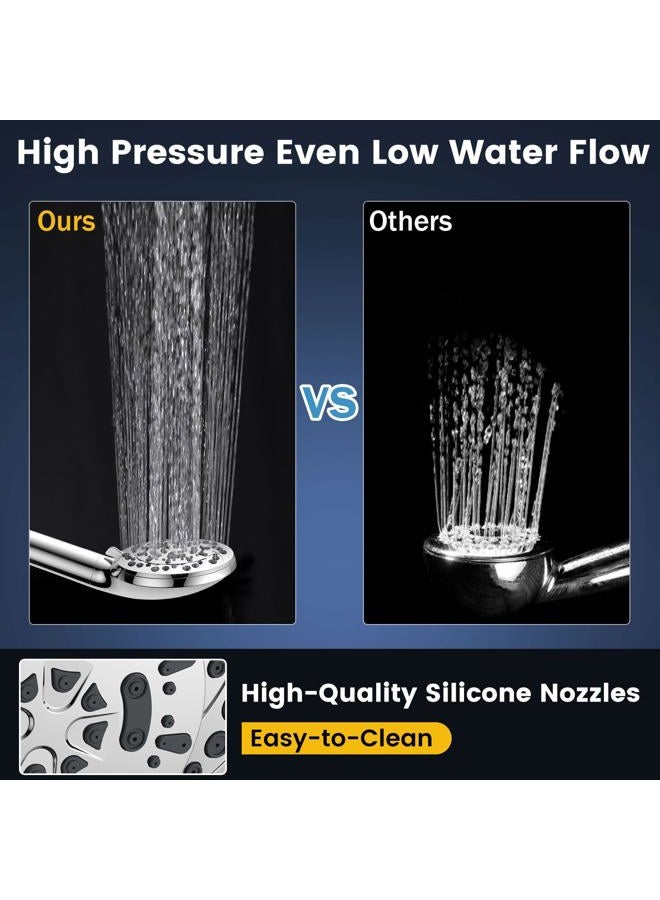 Vatex Filtered Shower Head with Handheld, High Pressure 5 Spray Modes Showerhead with Hose, Bracket and 15 Stages Water Softener Filters Beads for Hard Water Remove Chlorine and Harmful Substance - Image 5
