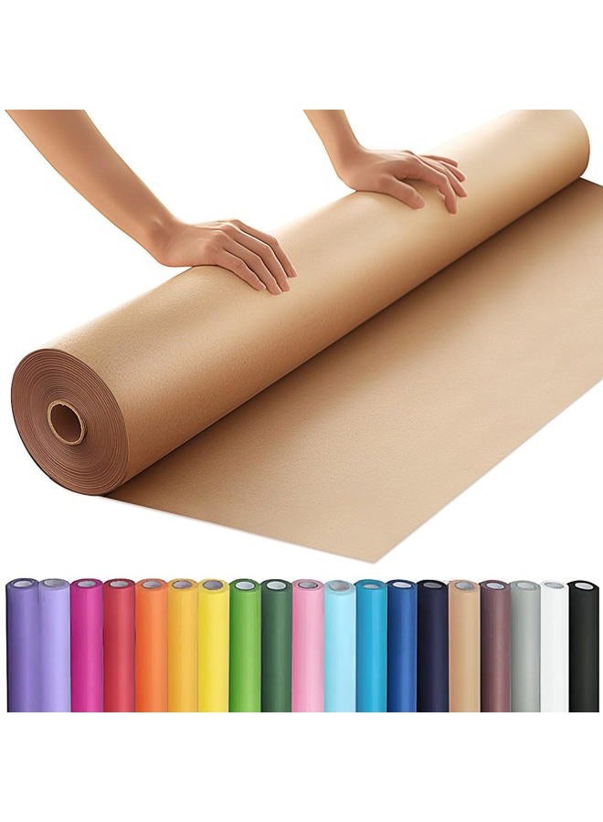 PH PERKHOMY PerkHomy 36" x 2,400" (200') Brown Kraft Paper Roll for Craft Bulletin Board Paper Art Table Covering Crafting Gift Wrapping Bouquet Packing Parcel 70GSM 50LB (Brown, 36" x 200') - Image 1