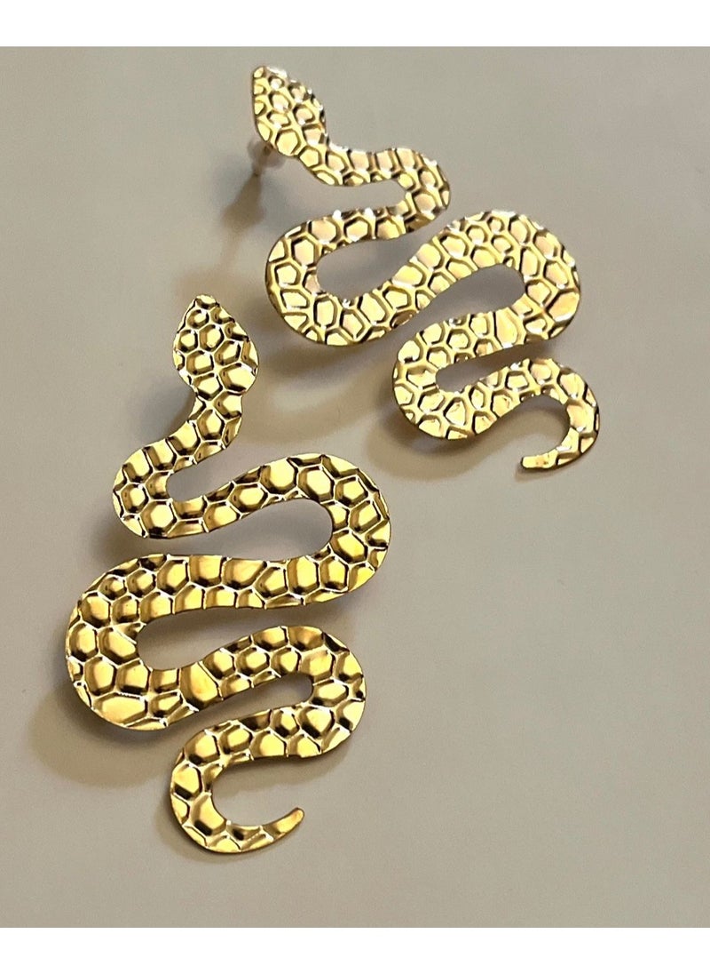 Trio Earrings - Gold Snake earrings - Image 1