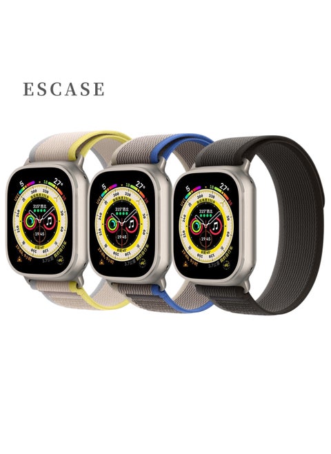 3Pack for Apple Watch Trail Band 49mm 46mm 45mm 44mm 42mm Nylon Woven Sport Strap for iWatch Series Ultra/Ultra2/Series10/9/8/7/SE/6/5/4/3/2/1 Multicolor