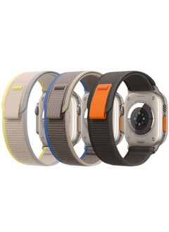 ESCASE 3Pack for Apple Watch Trail Band 49mm 46mm 45mm 44mm 42mm Nylon Woven Sport Strap for iWatch Series Ultra/Ultra2/Series10/9/8/7/SE/6/5/4/3/2/1 Multicolor  - Image 2