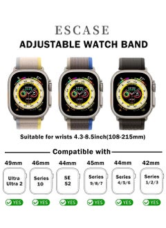 ESCASE 3Pack for Apple Watch Trail Band 49mm 46mm 45mm 44mm 42mm Nylon Woven Sport Strap for iWatch Series Ultra/Ultra2/Series10/9/8/7/SE/6/5/4/3/2/1 Multicolor  - Image 3