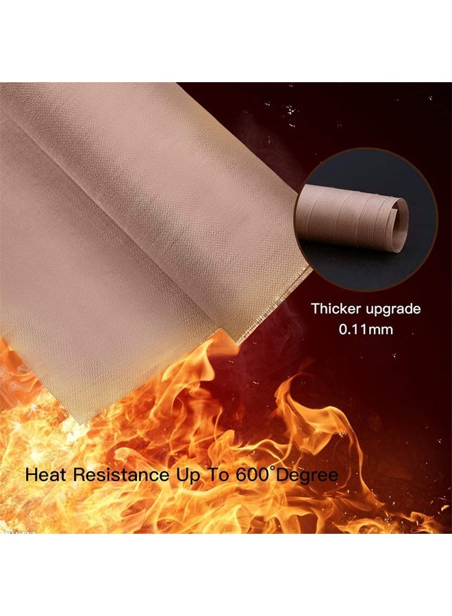 DUNISO 3 قطع حصيرة شواء الفرن ورقة تفلون، نقل ضغط الحرارة، ورق غير لاصق قابل لإعادة الاستخدام حصيرة مقاومة للحرارة، حصيرة فرن عالية الحرارة من القماش الغذائي غير اللاصق، 33x40 سم - Image 3