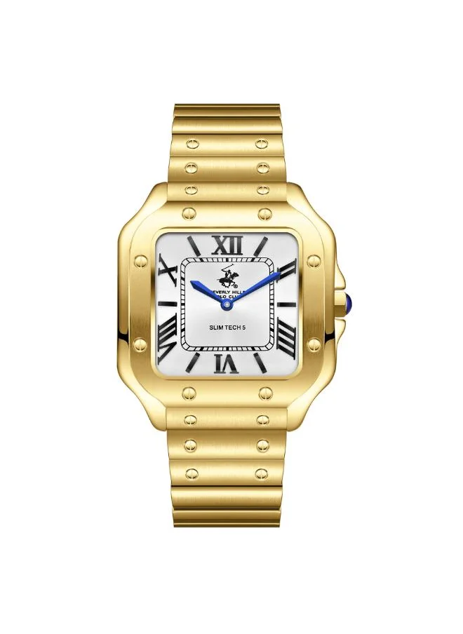 BEVERLY HILLS POLO CLUB BEVERLY HILLS POLO CLUB BP3729X.130 Men's Analog Display Watch & Metal Strap Gold