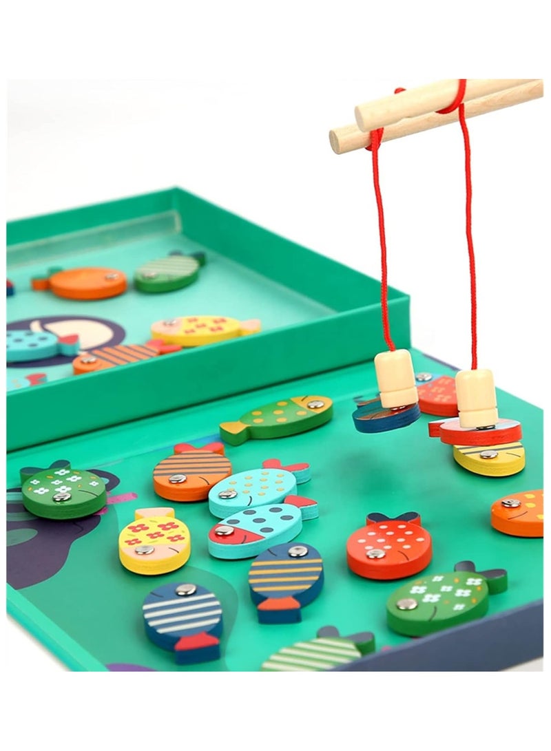 Magnetic Fishing Game for Toddlers, ABC Learning Letter Games for Kids with Wood Toy Fishing Poles & Fish,Magnetic Fishing Toy Montessori Toys Gift Kids 3-5 Boys Girls - Image 2