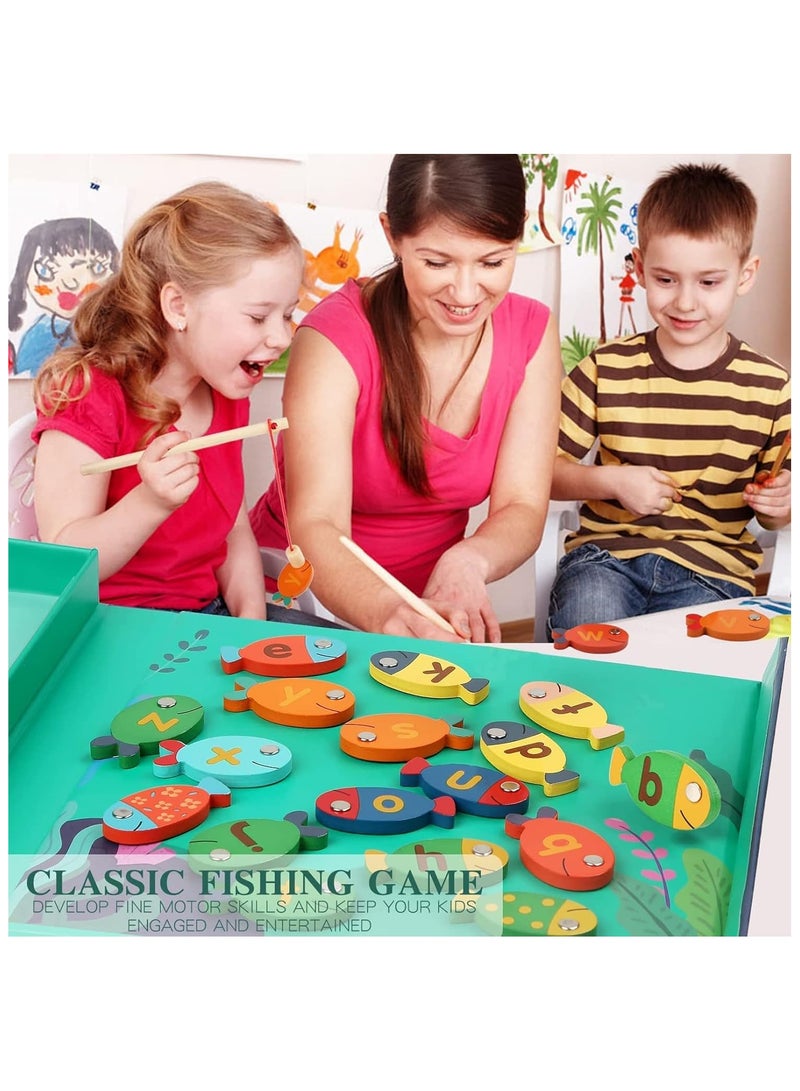 Magnetic Fishing Game for Toddlers, ABC Learning Letter Games for Kids with Wood Toy Fishing Poles & Fish,Magnetic Fishing Toy Montessori Toys Gift Kids 3-5 Boys Girls - Image 5