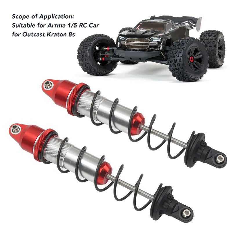 Red 190mm RC Car Shock Absorbers With High Elastic Springs For Quick Height Adjustment - Image 5