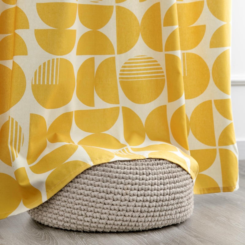 ColorBird Yellow Spring Mid Century Modern Patterned Curtains for Living Room 84 Inches Long 2 Panels Set MCM Drapes for Bedroom, Geometric Light Filtering Window Treatment for Dining Room - Image 5