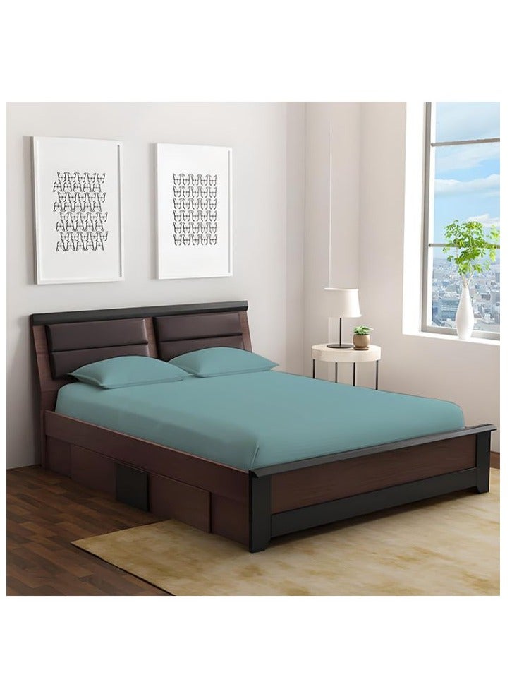 بيفت ملاءة سرير مسطحة فاخرة من Orchard Exclusive (بلون أخضر بحري) مقاس كينج (مجموعة من قطعة واحدة) من نسيج قطني بركال، ناعمة وفاخرة، ملاءة سرير عالية الجودة - 180 خيطًا  - Image 1