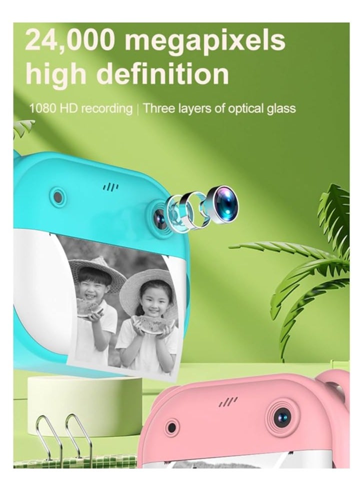 Generic Children's Camera, Instant Camera for Children, Dual Lens, Digital Camera, 1080P 2 Inch Screen, 3 Rolls Thermal Papers  - Image 2
