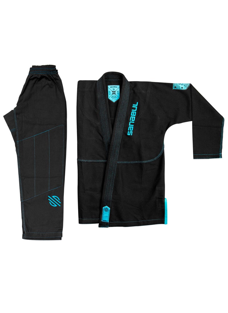 Sanabul  Future Legends BJJ Gi for Kids | Premium Youth Brazilian Jiu Jitsu Gi with FREE White Belt | Lightweight & Durable Jiu Jitsu Kimono for Children and Youth (BLACK/BLUE, K4)  - Image 4