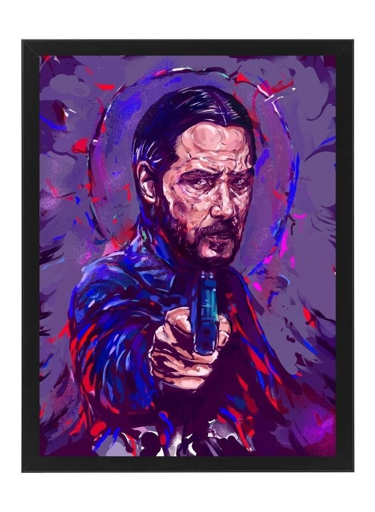 RKN Digital Wall Art Poster Frame John Wick 30X40 cm - Image 1