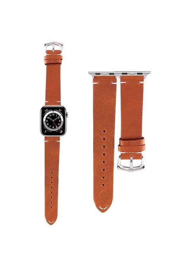vesus Replacement Band for Apple Watch Series 6/SE/5/4/3/2/1 44/42mm Yellowish Brown