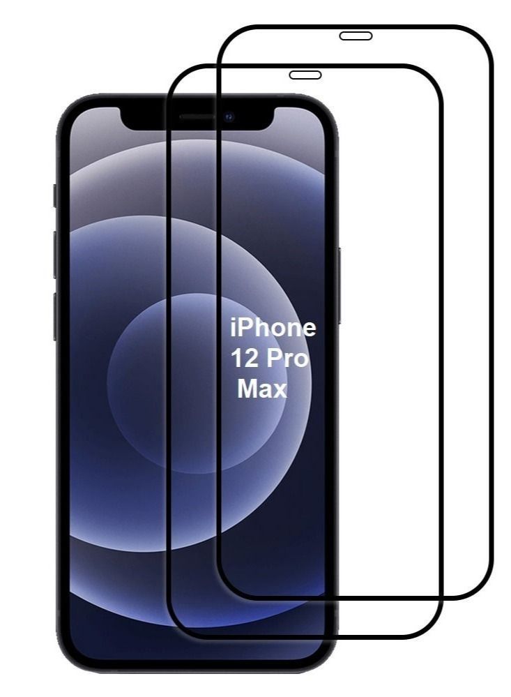 2Pack for iPhone 12 Pro Max Screen Protector Crystal Clear 9H Tempered Glass Scratch Resistant Full Coverage Film 6.5 inch - Image 1