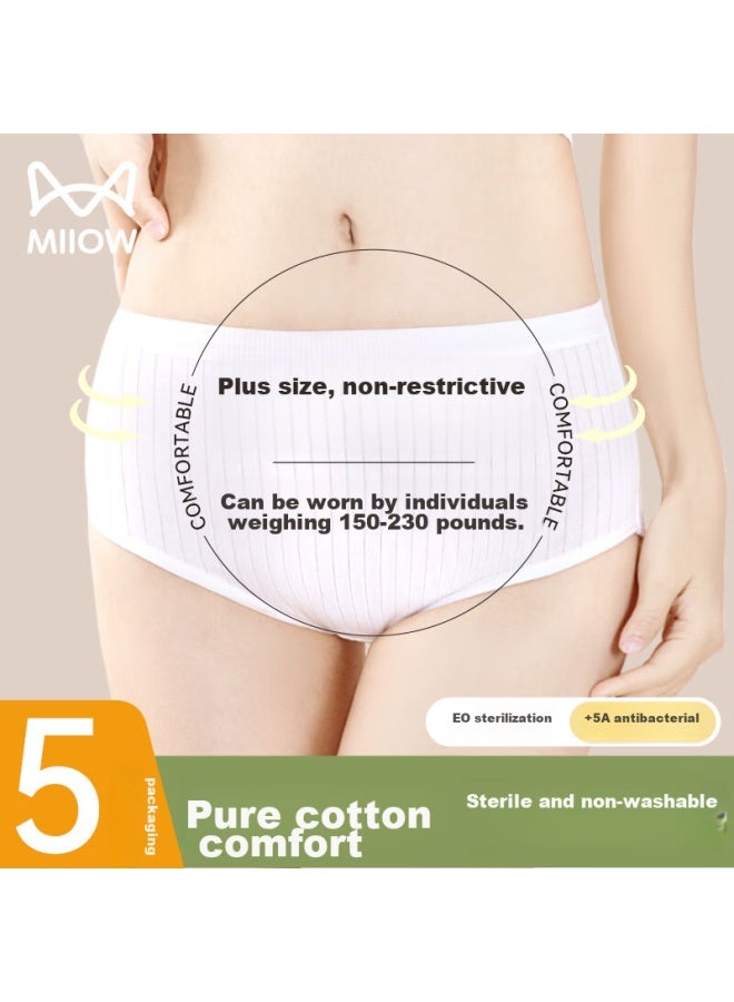 MIIOW Miiow Disposable Underwear For Women, Large Size, Sterilized, No-wash, For Pregnancy, Postpartum, Menstruation, Travel, Business Trips, Portable, 200 Jin - Image 1