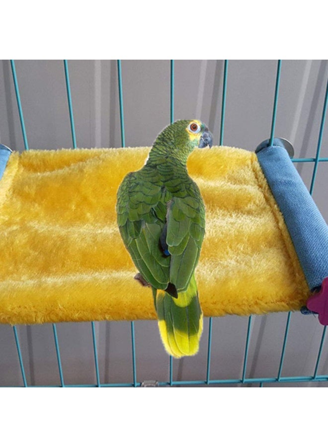 Set of 2 Soft Plush Bird Hammock Perch Bed 13x22.5cm for Parrots, Parakeets, Cockatiels & Small Pets, Winter Warm Hut Toy - Image 2