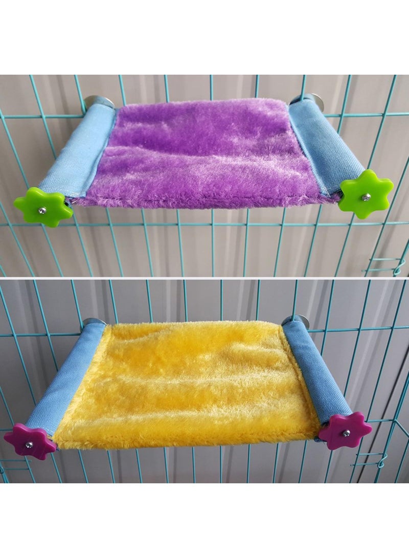 Set of 2 Soft Plush Bird Hammock Perch Bed 13x22.5cm for Parrots, Parakeets, Cockatiels & Small Pets, Winter Warm Hut Toy - Image 3