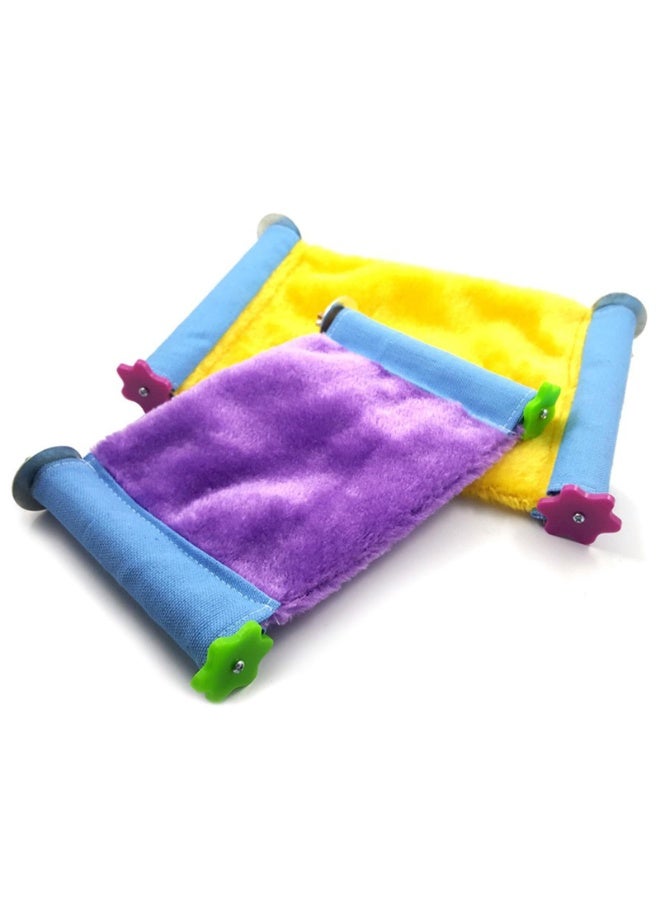 Set of 2 Soft Plush Bird Hammock Perch Bed 13x22.5cm for Parrots, Parakeets, Cockatiels & Small Pets, Winter Warm Hut Toy - Image 4