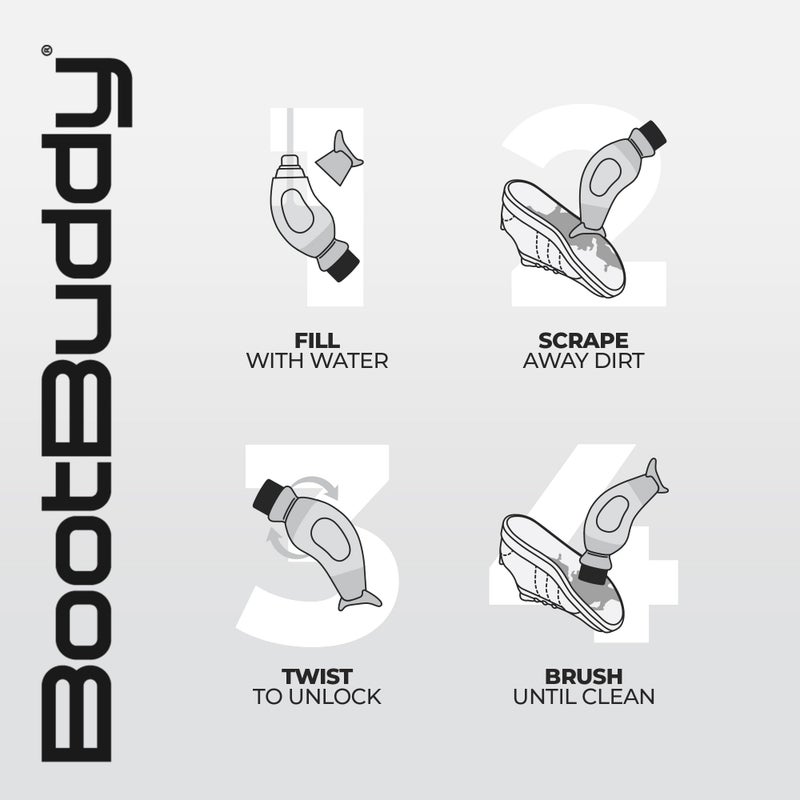 BootBuddy Shoe & Boot Cleaner Brush â€“ Footwear Cleaning Kit for Running and Walking Shoes, Hiking Boots, Golf Shoes & Soccer Cleats â€“ Cleans Mud, Dirt & Stains in Minutes, As Seen on Dragonsâ€™ Den - Image 5
