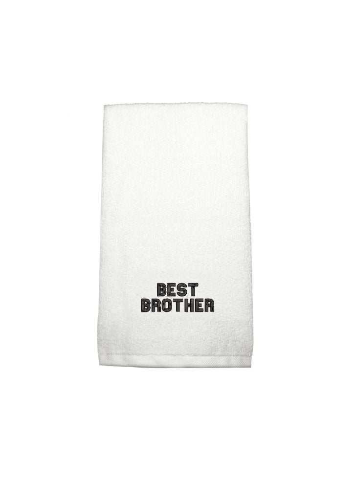 BYFT Embroidered For You (White) Luxury (Best Brother) Personalized Hand Towel (50 x 80 Cm-Set of 1) 100% Cotton, Highly Absorbent and Quick dry Bath Linen-600 Gsm  - Image 2
