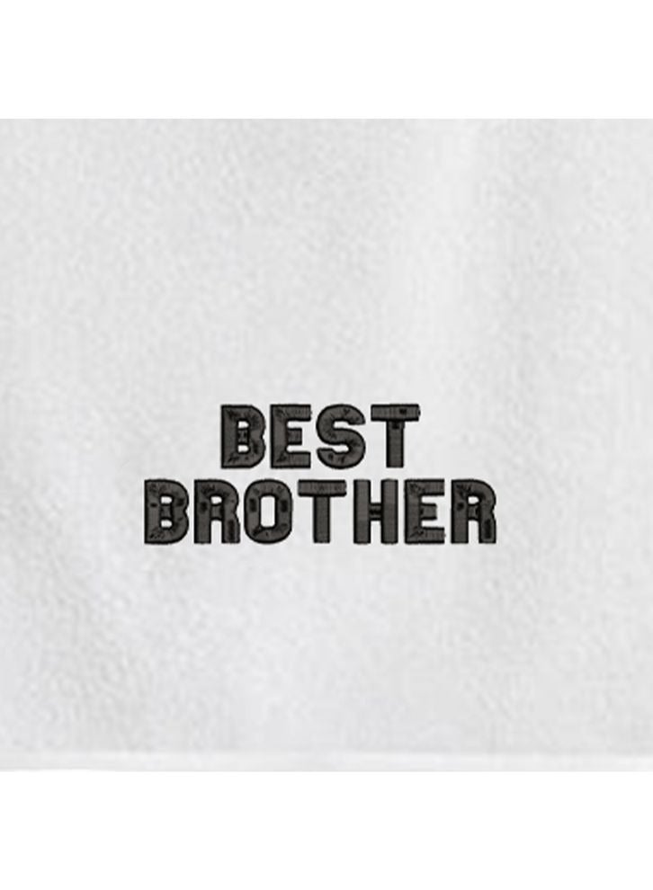 BYFT Embroidered For You (White) Luxury (Best Brother) Personalized Hand Towel (50 x 80 Cm-Set of 1) 100% Cotton, Highly Absorbent and Quick dry Bath Linen-600 Gsm  - Image 3
