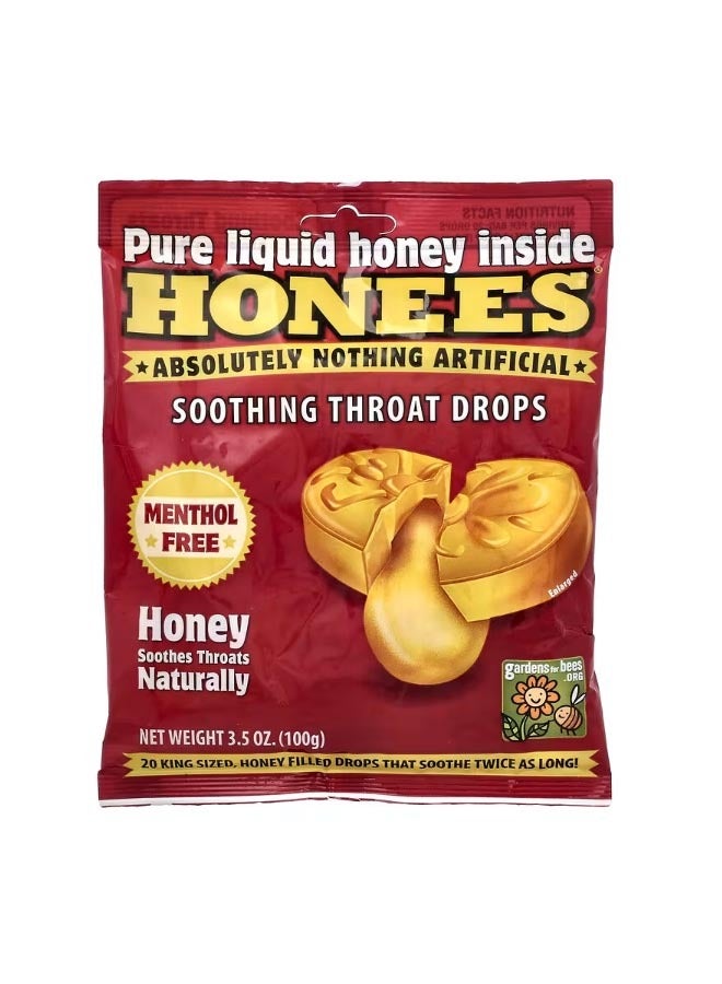 Honees Soothing Throat Drops Honey 20 King Size Drops - Image 1