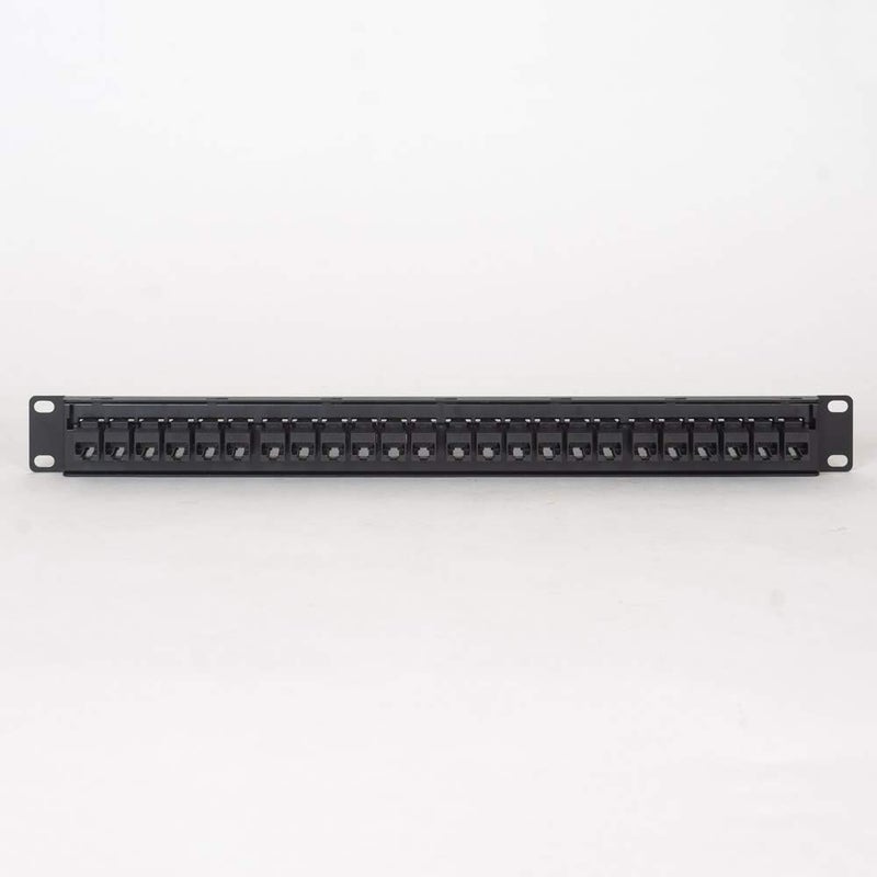 ICC CAT6 Feed-Through Patch Panel with 24 Ports, 1U Horizontal Rackmount, No Punch Down, RJ-45 to RJ-45 Connections, TIA-Rated, PoE++ and TAA Compliant, Black - Image 5