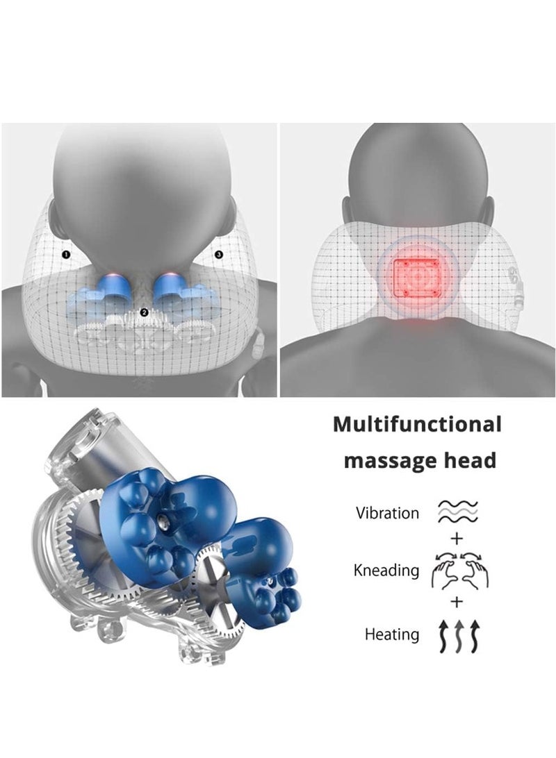 ELTRAZONE Electric Travel Neck Massage Pillow, U Shaped Memory Foam Kneading Vibration Neck Head Support Pillow, Relief Cervical Pain, For Airplane, Train, Car, Brown - Image 3