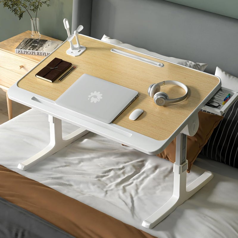 StarAndDaisy StarAndDaisy Kids Study Table FoldableKids Bed Table for Laptop and StudyLaptop Table Stand with Height Adjustable Wood  - Image 1