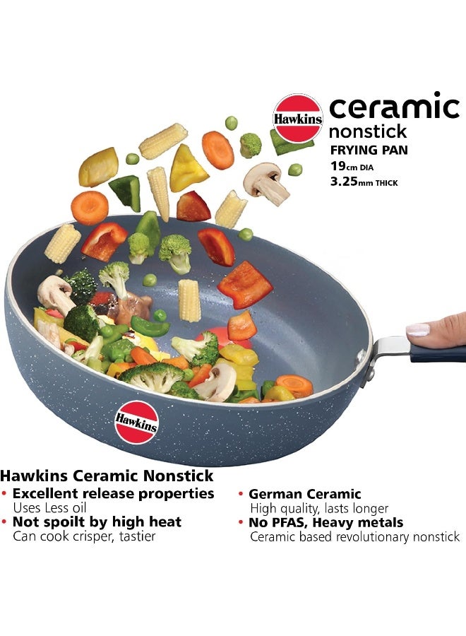 Hawkins مقلاة هاوكينز سيراميكية غير لاصقة مع غطاء زجاجي 19 سم - Image 4